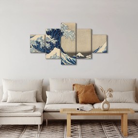 Obraz - Katsushika Hokusai, Under the Wave off Kanagawa, reprodukcje (125x70 cm)