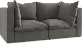 2-osobowa kanapa modułowa - z tkaniny strukturalnej - ciemny szary - MANAO