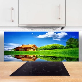 Szkło Ozdobne do Kuchni Domek Nad Cichym Jeziorem