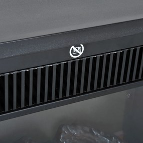 HOMCOM Kominek elektryczny wolnostojący 600W 1200W czarny z efektem płomieni | Aosom PL