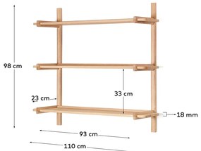 Modułowy system półek z litego drewna dębowego 110x98 cm Sitra – Kave Home