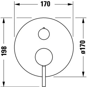 Jednouchwytowa bateria prysznicowa Duravit CircleChrom - Montaż podtynkowy - 2 tryby wylewki