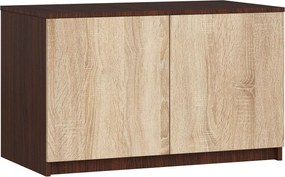 Nadstawka na szafę AKORD S90 Wenge 90 cm 2 drzwi kolor Dąb Sonoma mat 2 półki 90x51x55 cm