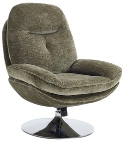 Fotel obrotowy z zielonej fakturowanej tkaniny ILMACA