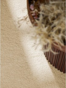 Beżowy wełniany okrągły dywan tkany ręcznie ø 160 cm Puristic Knots – Elle Decoration