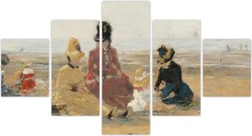 Obraz - Eugène Boudin, On the Beach, Trouville, reprodukcje (125x70 cm)