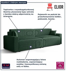 Ciemnozielona sofa z funkcją spania N5-A59
