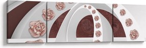 Obraz - Chmury 3D z kwiatami (170x50 cm)