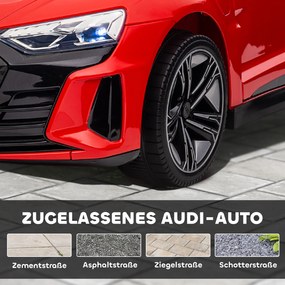 HOMCOM Elektryczny samochód dla dzieci Licencjonowane Audi z bezpiecznym pasem pilotem i światłem Czerwony i czarny 103x58x41 cm | Aosom PL