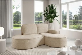 Narożnik MOLLY Prawostronny bez funkcji spania, wolnostojący tkanina ABRIAMO 03 Beżowy