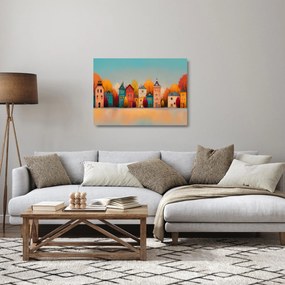 Obraz na szkle - Jesienna wieś (70x50 cm)