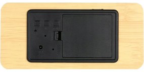 Zegar budzik elektroniczny led drewniany stojący - data termometr higrometr