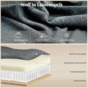 HOMCOM Fotel masujący z funkcją ułatwiającą wstawanie, fotel relaksacyjny, głowice wibracyjne, z funkcją odchylania, wygląd lnu, szary | Aosom PL