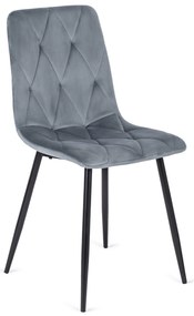 Zestaw Stół Okrągły Rozkładany HARRY 102-142 cm Dąb Craft/Czarny i 4 Krzesła Tapicerowane ROBIN Szare Nowoczesne