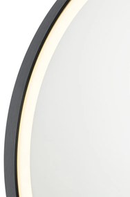 Lustro łazienkowe czarne 70 cm z LED i ściemniaczem dotykowym - Miral Nowoczesny Oswietlenie wewnetrzne