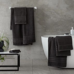 Ciemnoszare bawełniane ręczniki kąpielowe zestaw 2 szt. frotte 90x140 cm Zero Twist – Catherine Lansfield