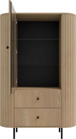 Witryna BOLLA 155 x 97,4 cm, Stojąca witryna do Salonu, Dąb
