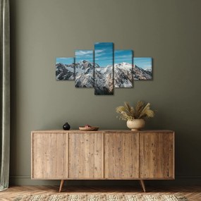 Obraz ośnieżonych szczytów, Fiordland (125x70 cm)