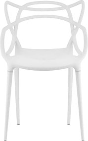 Zestaw 4 białych krzeseł plastikowych KATO