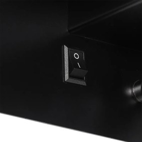 Nowoczesna lampa ścienna czarna w komplecie z LED i USB - Thijs