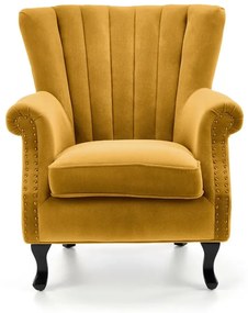 Fotel do salonu TITAN VELVET musztardowy HALMAR