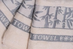 Bambusowy ręcznik BAMBOO 50x90 cm kremowy, 70% włókno bambusowe | 30% bawełna