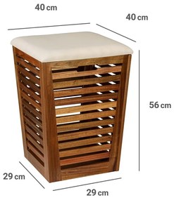 Kosz na pranie z siedziskiem FONDI, wys. 56 cm