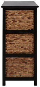 Czarny/naturalny regał łazienkowy z litego drewna paulowni 80x76 cm Padstow – Premier Housewares