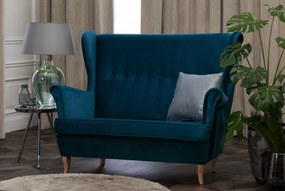 Stylizowana sofa dwuosobowa typu uszak Leo
