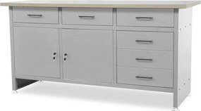 Stół warsztatowy HENRY, 1700 x 850 x 600 mm, szary