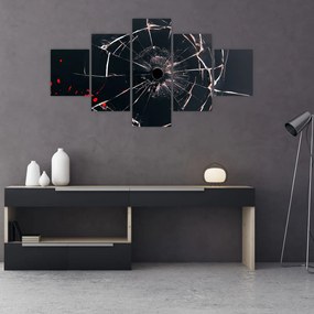 Abstrakcyjny obraz - potłuczone szkło (125x70 cm)