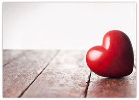 Obraz na szkle drewnianego serca (70x50 cm)