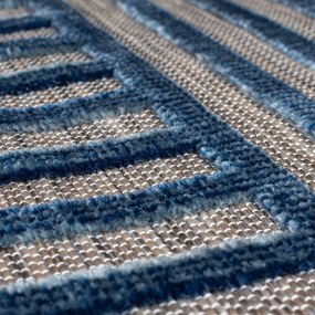 Ciemnoniebieski dywan odpowiedni na zewnątrz 66x230 cm Vigo Blocks – Flair Rugs