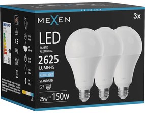 Mexen Nova 3x żarówka LED E27, A95, 25W, Zimna - 6500K, 2625 lm - L100-E27-2565-01x03