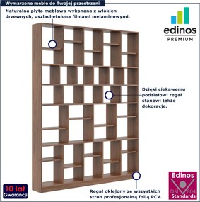 Orzechowy regał wysoki typu biblioteczka W9-D21