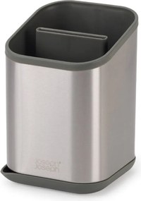 Ociekacz na sztućce ze stali nierdzewnej w kolorze srebra z połyskiem 11x11,5 cm Duo Steel – Joseph Joseph