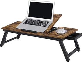 Stolik pod laptop VAREXO, rustykalny brąz/czarny