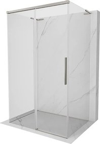 Mexen Rox-3S L kabina prysznicowa 3-ścienna rozsuwana 155 x 70 cm, transparent, nikiel szczotkowany - 8C2L-155-070-97-00-3S