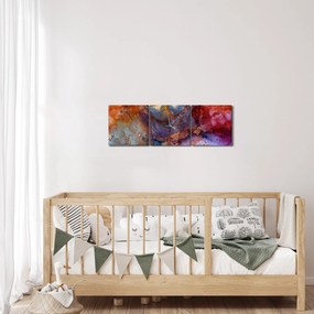 Obraz - Abstrakcyjna sztuka tuszu (z zegarem) (90x30 cm)