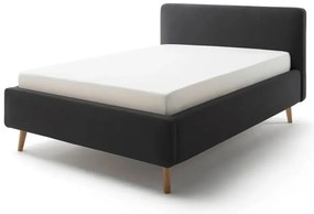 Antracytowe tapicerowane łóżko jednoosobowe bez stelaża 120x200 cm Mattis – Meise Möbel