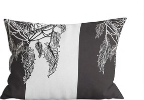 Flanelowa poszewka na poduszkę TIRSO 50x70 cm, szaro-biała