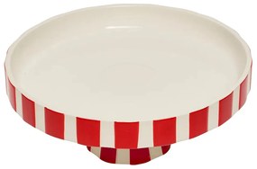 Ceramiczna patera świąteczna, czerwono-biała, Ø 27 cm