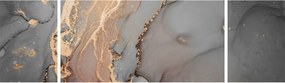 Obraz - Szaro - złoty marmur (170x50 cm)
