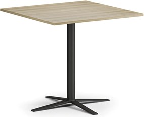 Stolik kawowy AURA, 60x60 cm, czarna podstawa, dąb naturalny