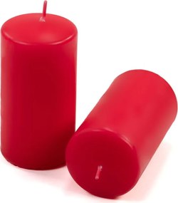Zestaw świec filarowych, 11,5 cm, Ø 6 cm, czerwone, 12 szt.