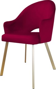 Krzesło Velvet tkanina Welur noga metalowa : Kolor nogi - Złota profil, Kolor tkaniny - VELVET - MG31, Typ siedziska - Siedzisko stałe