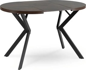 Stół Okrągły Rozkładany DORIAN 80-160 cm Orzech/Czarny Nowoczesny Loft