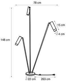 Nowoczesna lampa podłogowa beżowa 3-punktowa GU10 35mm - Thomas Nowoczesny Oswietlenie wewnetrzne