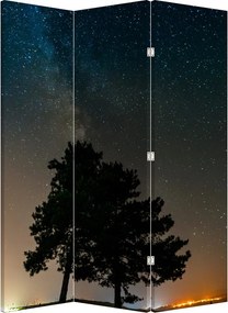Parawan - Nocne niebo z drzewami (126x170 cm)