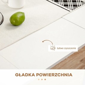 HOMCOM Stół jadalniany, składany stół, rozkładany stół kuchenny, stół jadalniany, płyta wiórowa, 60-180 x 85 x 75 cm, Biały